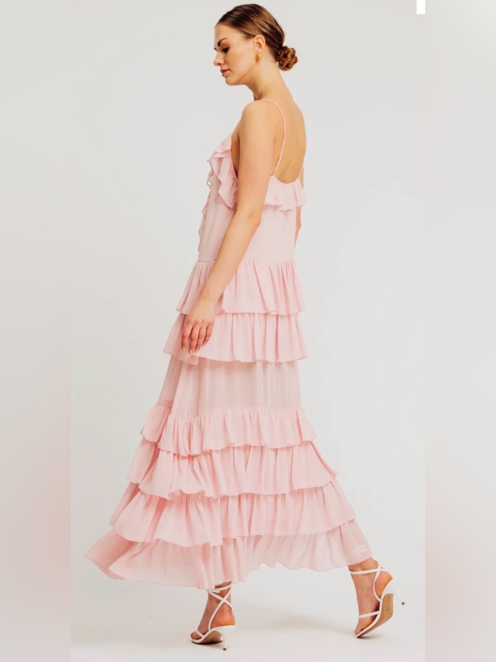Torn By Ronny Kobo Cascading Ruffles Dress